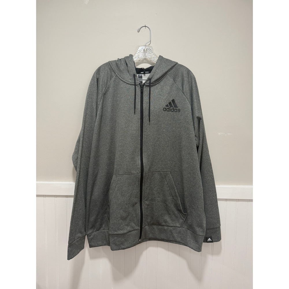 Adidas Training Full Zip Sweatshirt Gray Activewear NWT Men Size XL